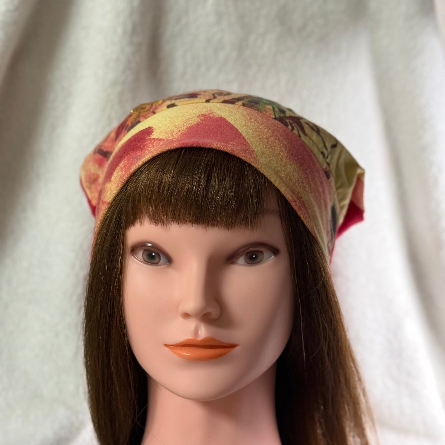 Floral Sunset Lightweight Slouch Beanie – Upcycled Everyday Hat
