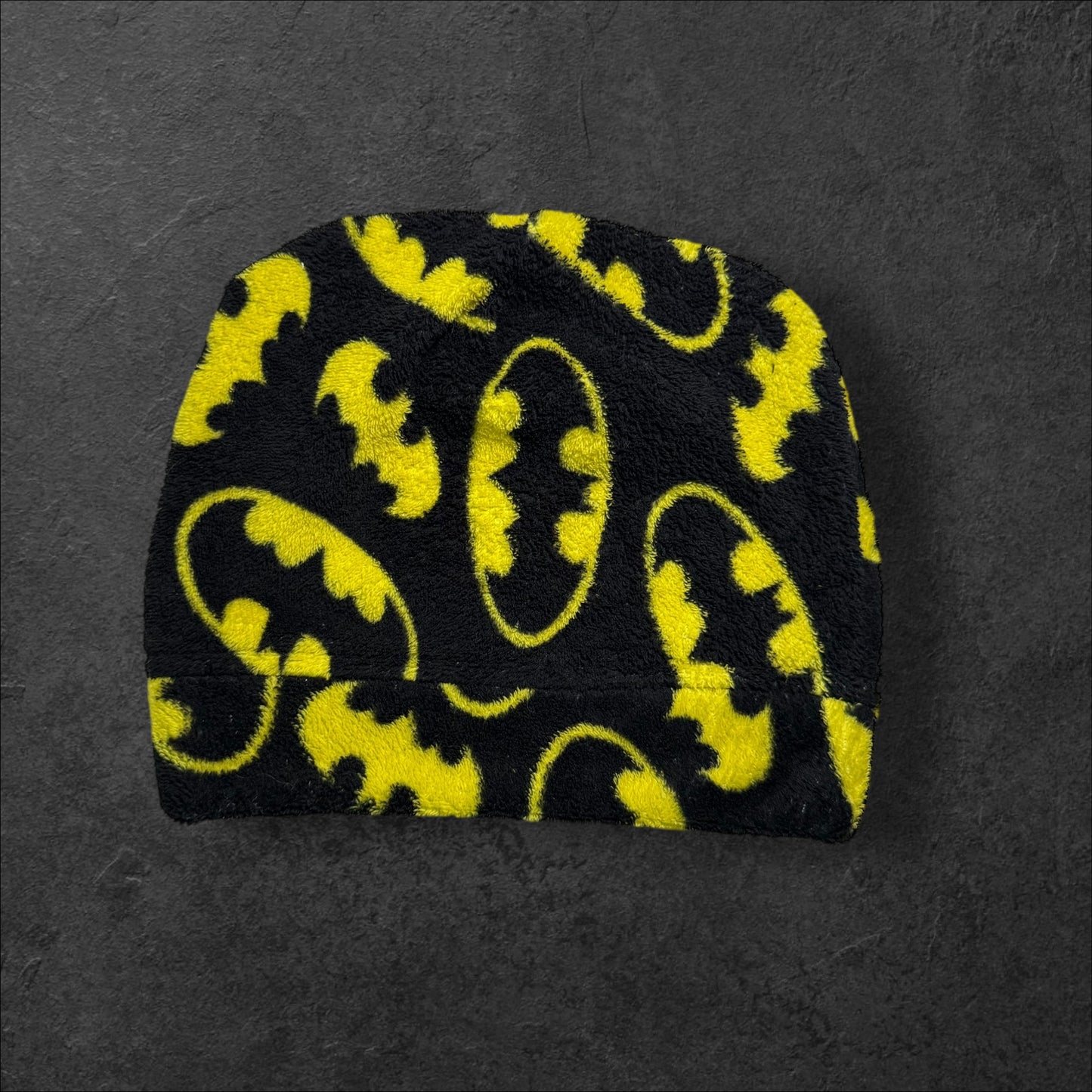 Dark Hero Fleece Slouch Beanie – Upcycled Cozy Winter Hat