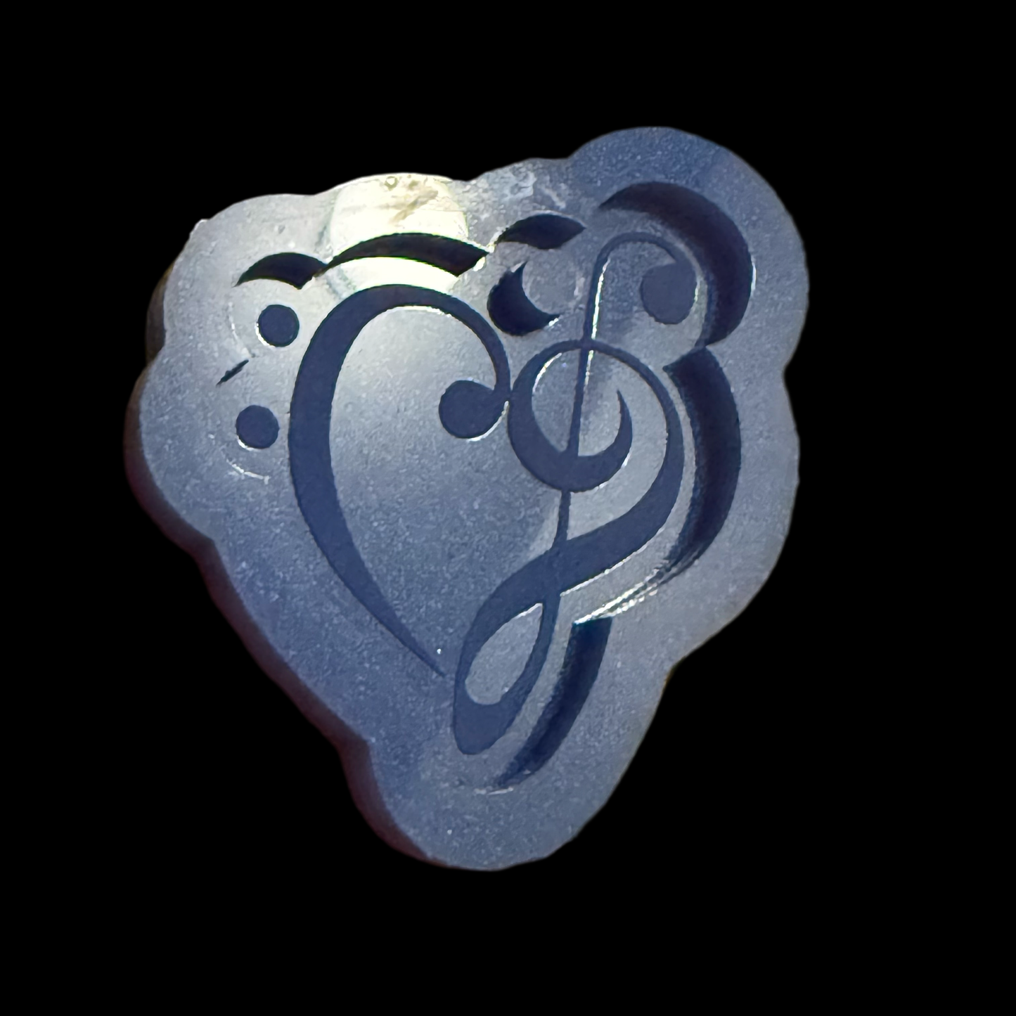 Treble Bass Clef Heart Keychain Mold