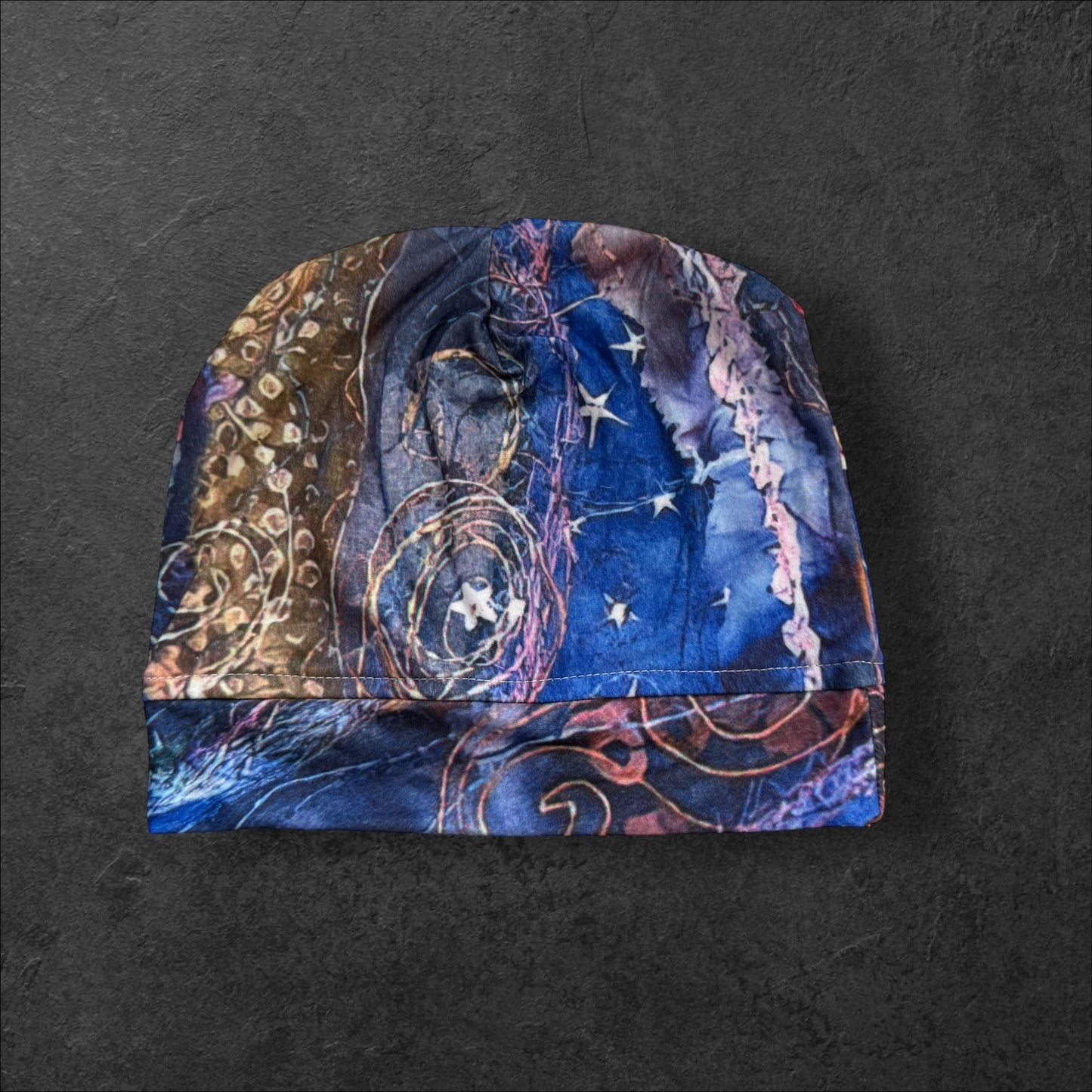 Midnight Garden Slouch Beanie – Upcycled Everyday Hat