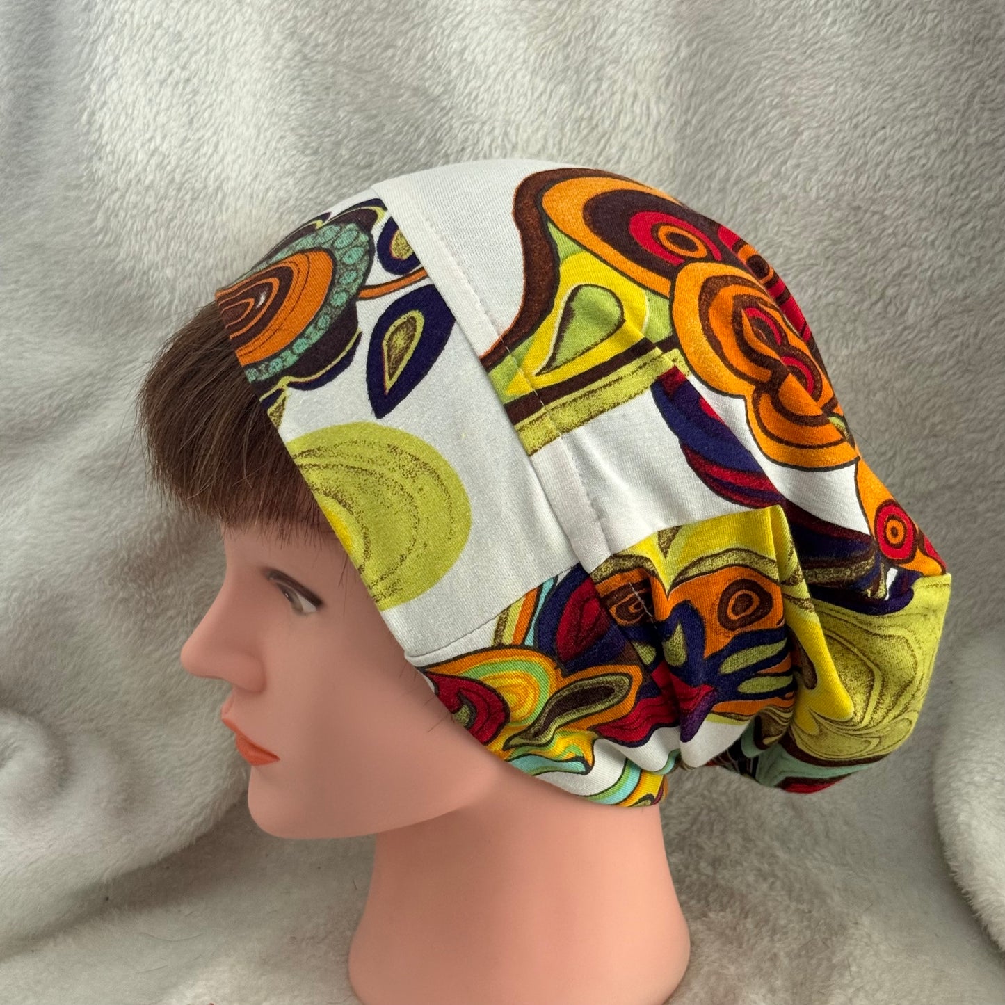 Retro Bloom Slouch Beanie – Upcycled Everyday Hat