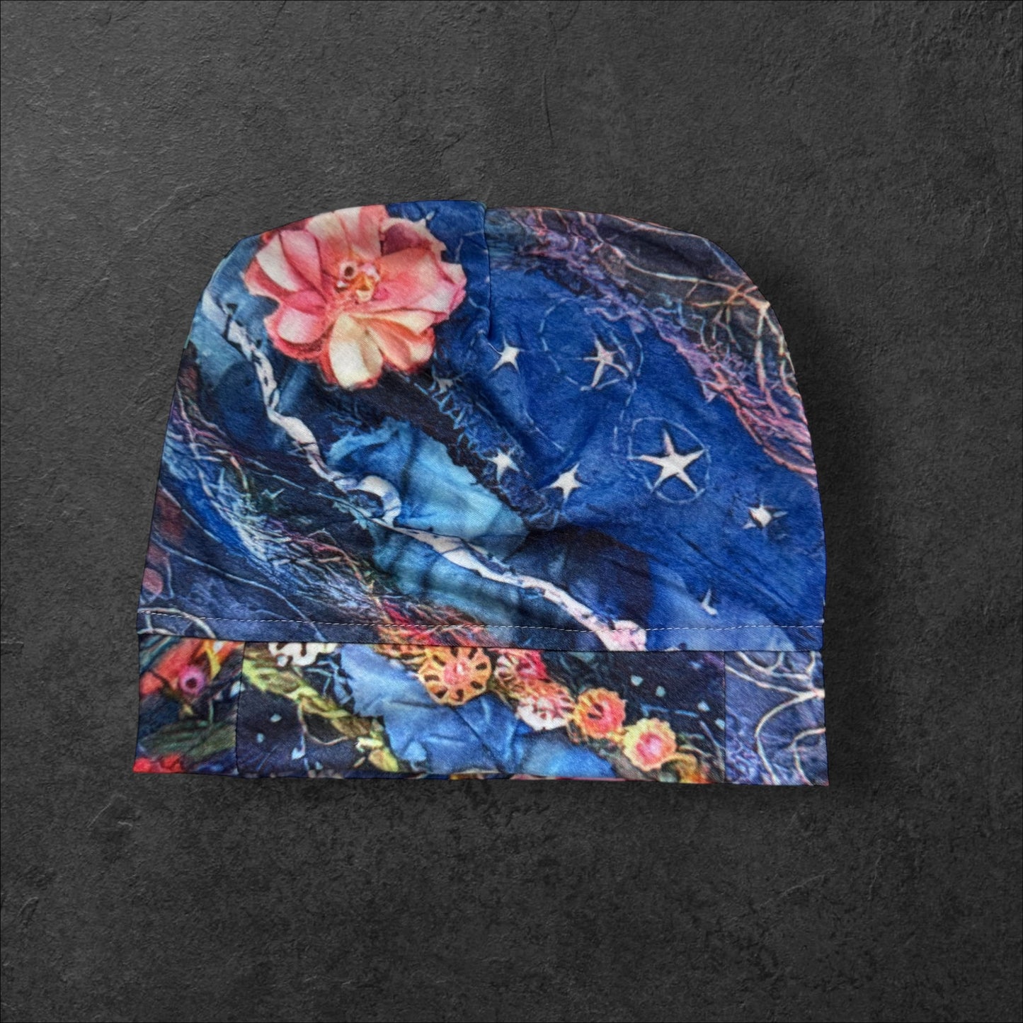 Midnight Garden Slouch Beanie – Upcycled Everyday Hat