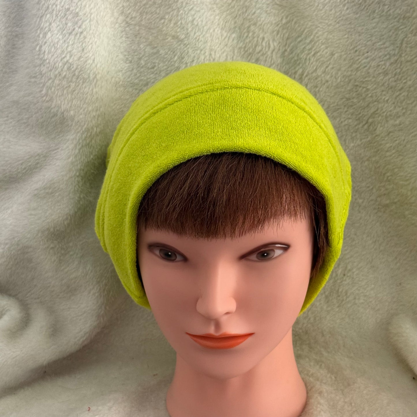 Electric Green Slouch Beanie – Upcycled Everyday Hat