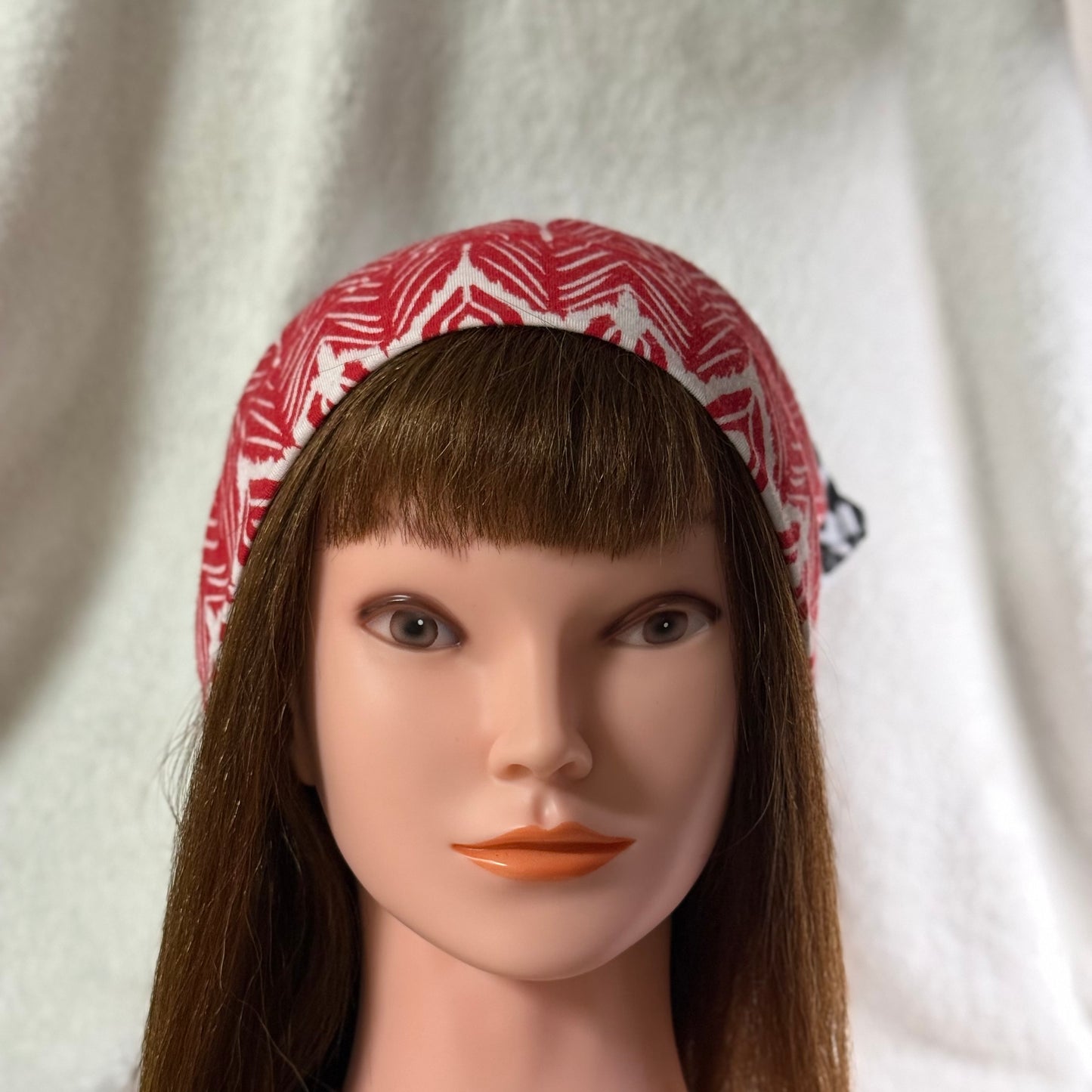 Black & Red Geometric Lightweight Slouch Beanie – Upcycled Everyday Hat