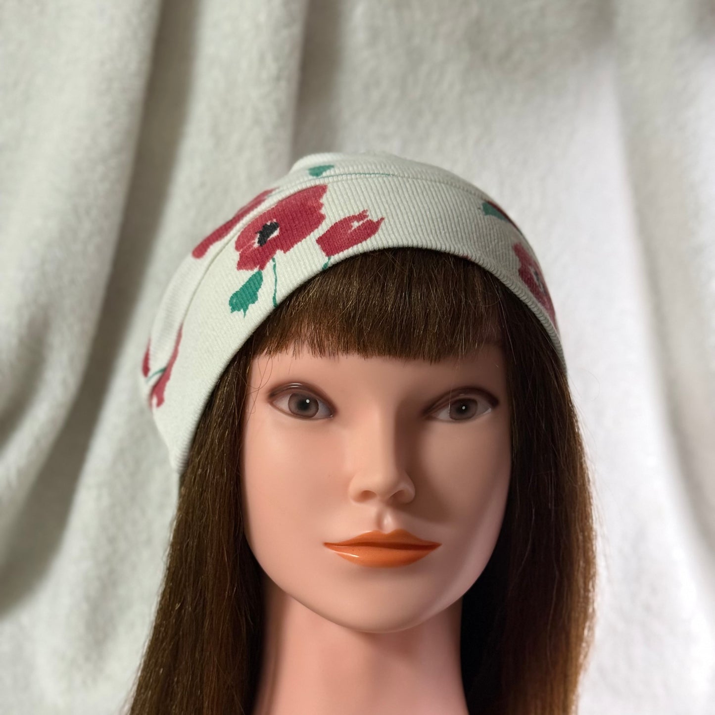 Spring Poppies Lightweight Slouch Beanie – Upcycled Everyday Hat