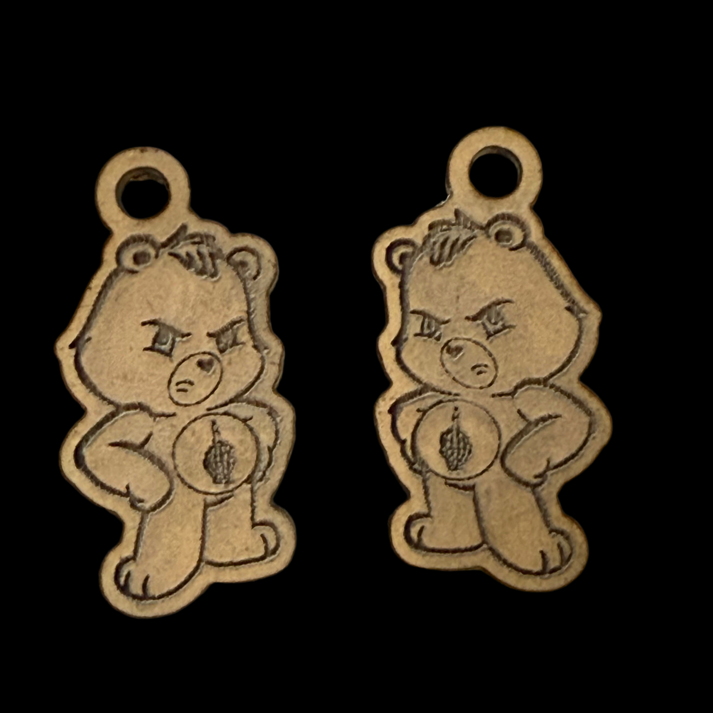 Fuck Off Bear Earrings Acrylic Blanks for Mold Making