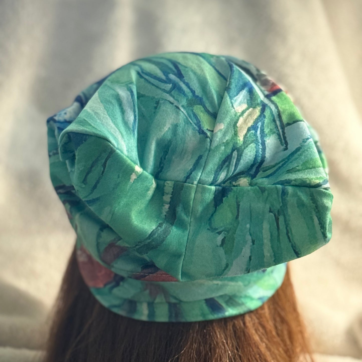 Iris Garden Slouch Beanie – Upcycled Everyday Hat