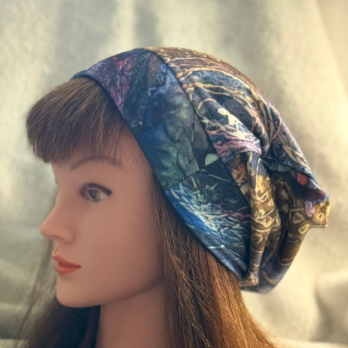 Midnight Garden Slouch Beanie – Upcycled Everyday Hat