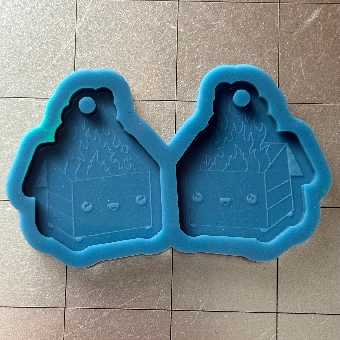 Dumpster Fire Earrings Mold