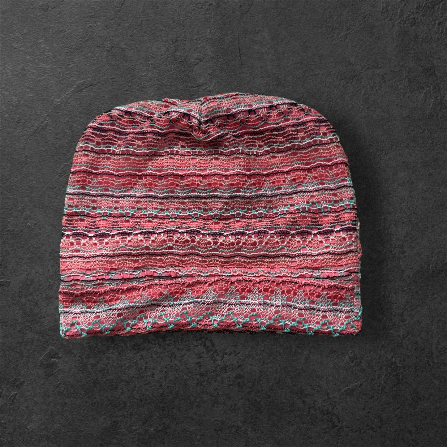 Lace Stripe Slouch Beanie – Upcycled Everyday Hat