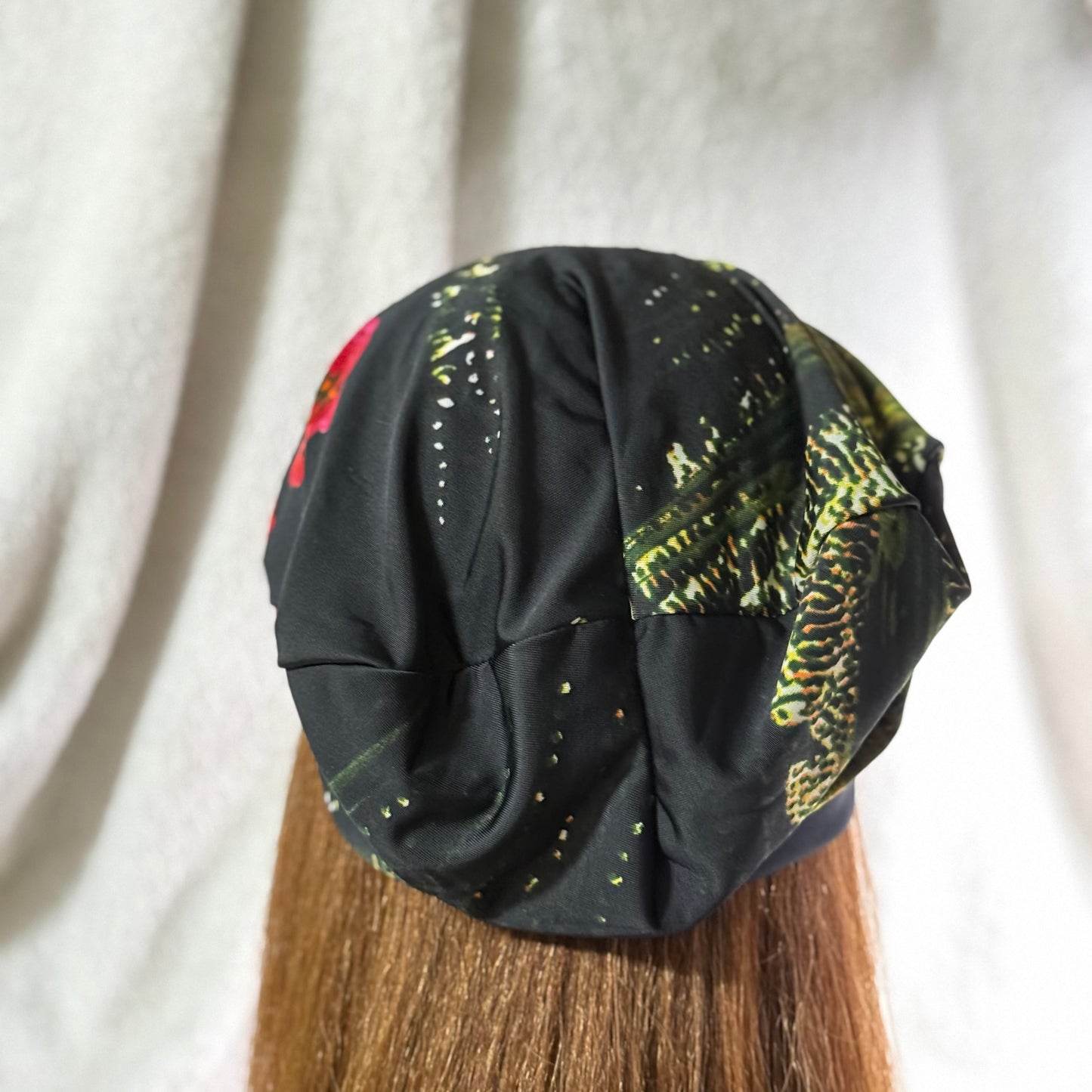 Midnight Bloom Lightweight Slouch Beanie – Upcycled Everyday Hat