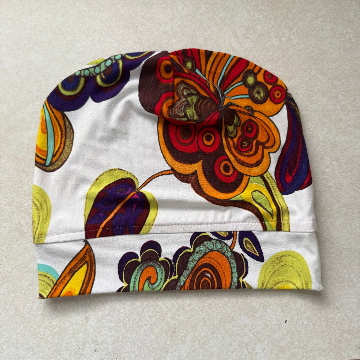 Retro Bloom Slouch Beanie – Upcycled Everyday Hat