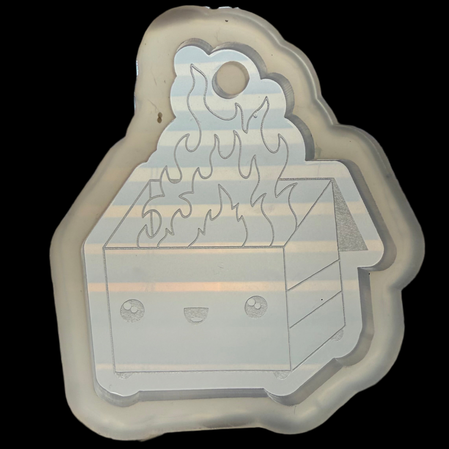 Dumpster Fire Keychain Mold