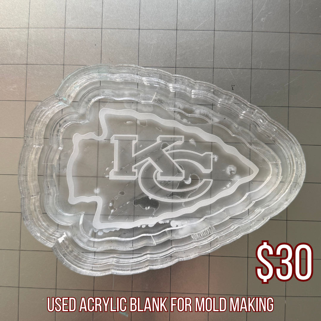 Used Arrowhead Ashtray Acrylic Blank for Mold Making with Attached Housing