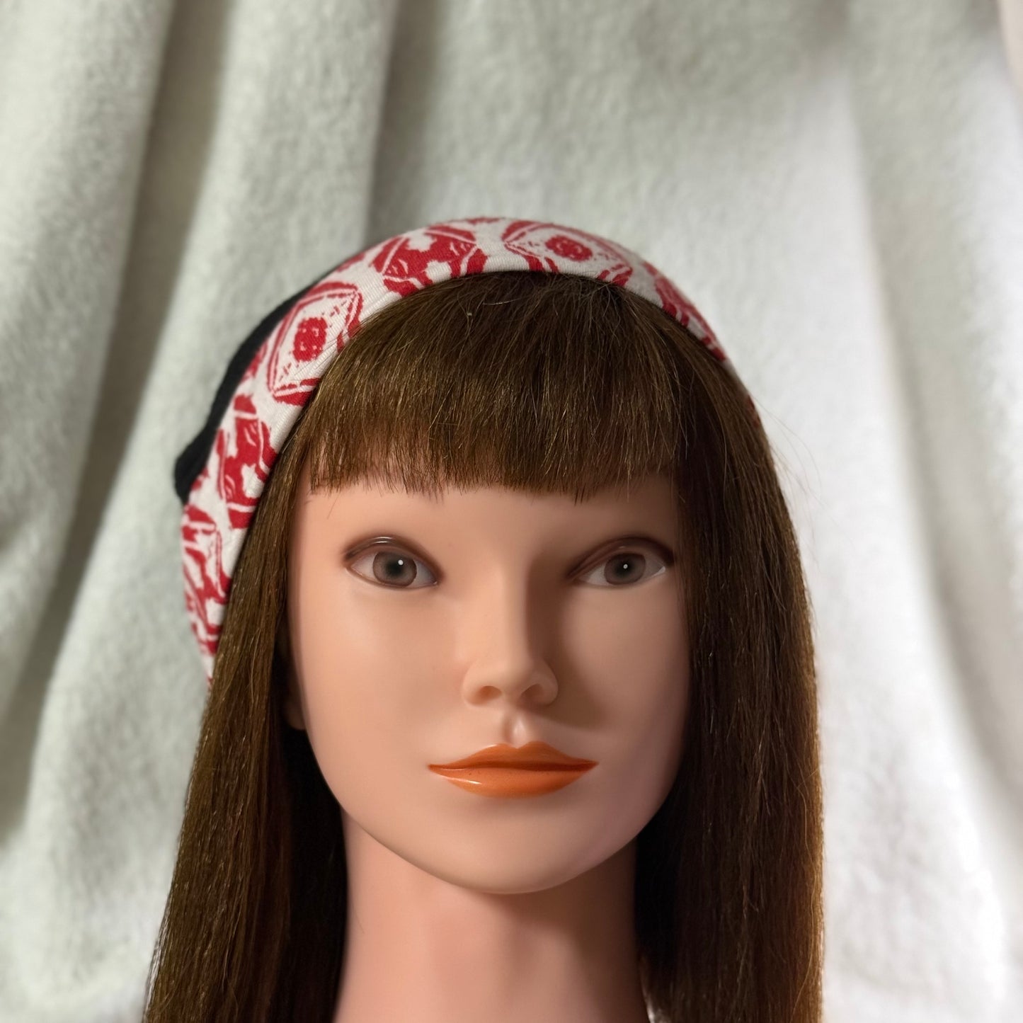 Black & Red Geometric Lightweight Slouch Beanie – Upcycled Everyday Hat
