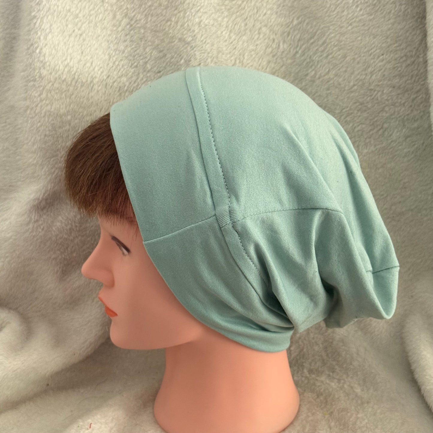 Aqua Calm Slouch Beanie – Upcycled Everyday Hat