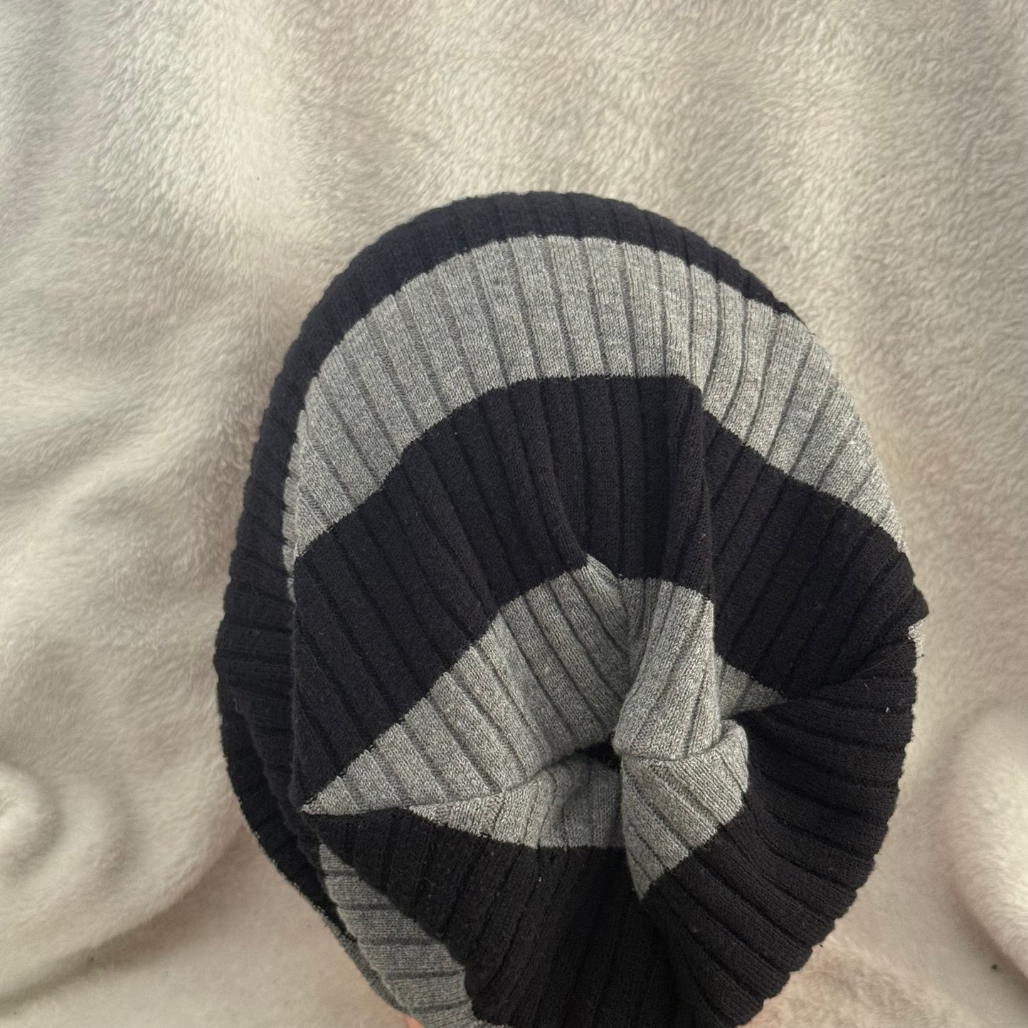 Grayscale Riot Slouch Beanie – Upcycled Everyday Hat