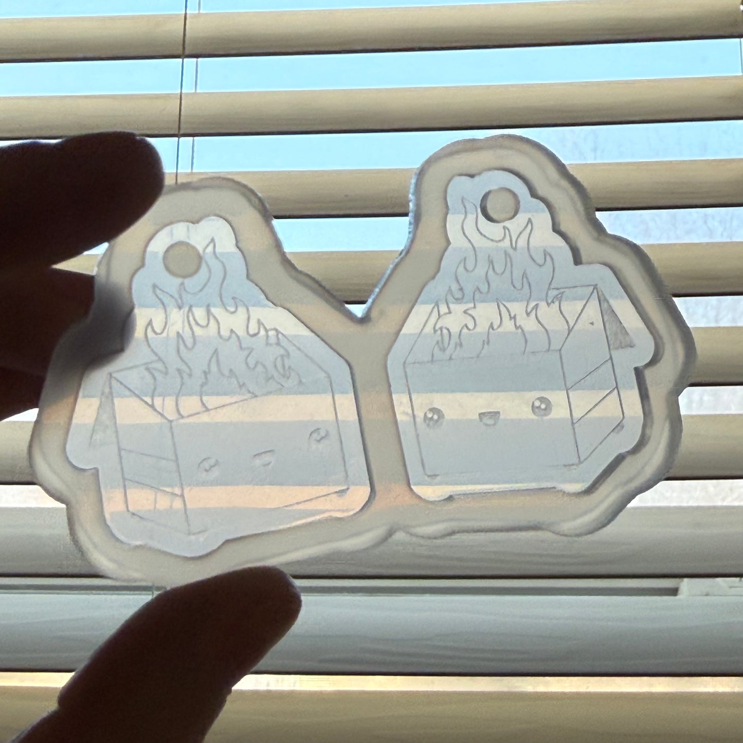 Dumpster Fire Earrings Mold