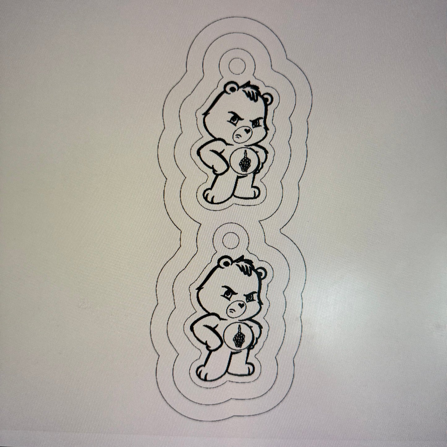 Fuck Off Bear Keychain Mold