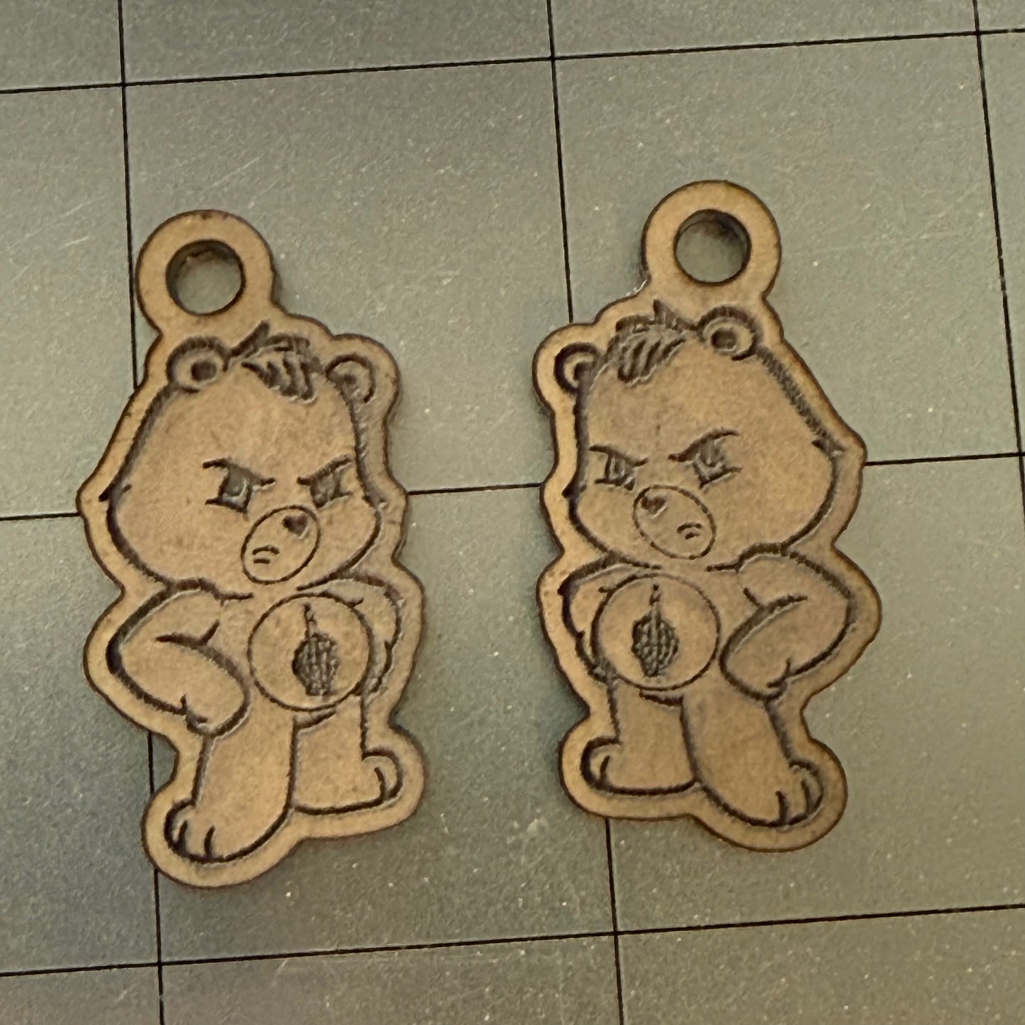 Fuck Off Bear Earrings Acrylic Blanks for Mold Making