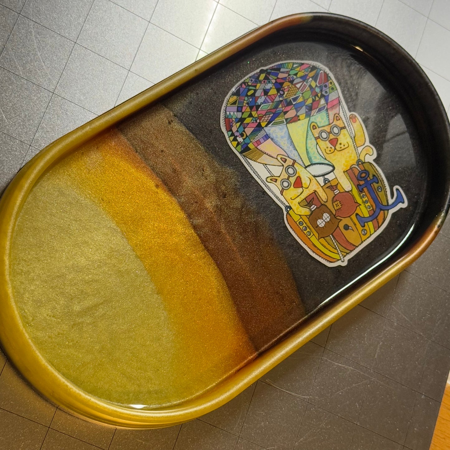 Hot Air Balloon Cats Tray
