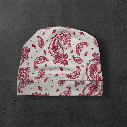 Red Bandana Lightweight Slouch Beanie – Upcycled Everyday Hat