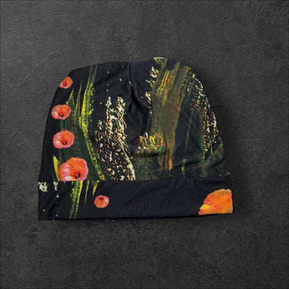 Midnight Bloom Lightweight Slouch Beanie – Upcycled Everyday Hat