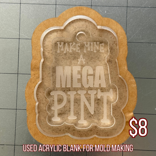 Mega Pint Acrylic Blank for Mold Making with Attached Housing