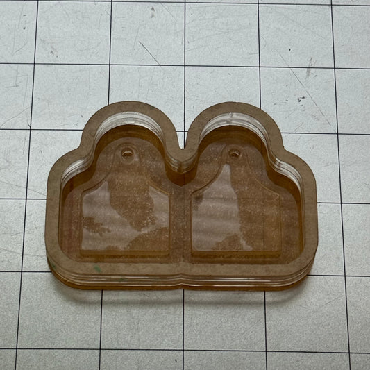 Used Cow Tag Acrylic Blank for Mold Making  with Attached Housing