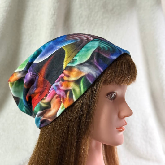 Psychedelic Shroomie Lightweight Slouch Beanie – Upcycled Everyday Hat