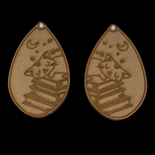 Book Cat Earring Acrylic Blanks for Mold Making