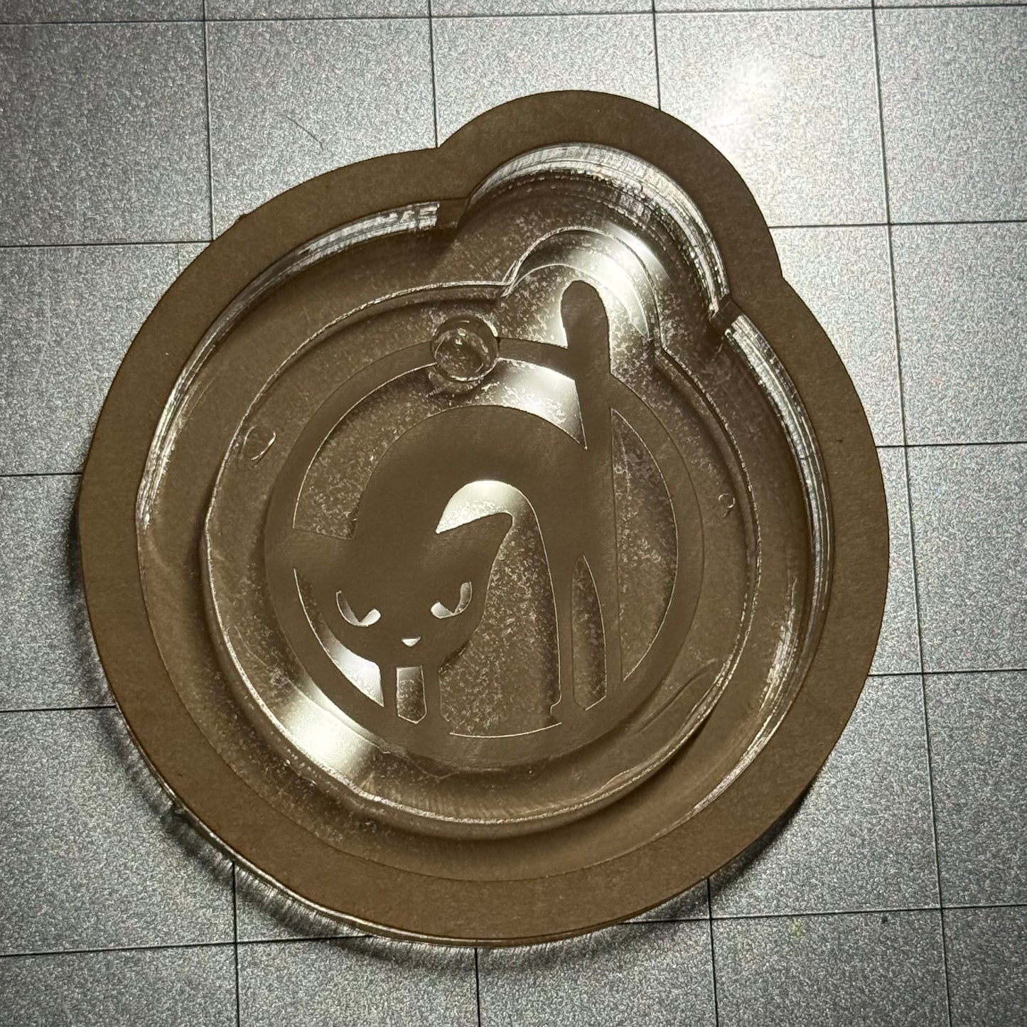 Used Scaredy Cat Acrylic Blank for Mold Making  with Attached Housing