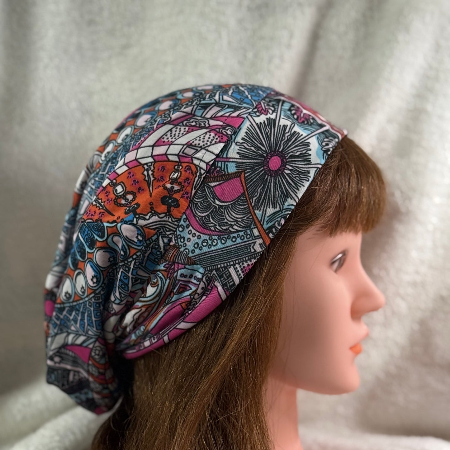 Mandala Mosaic Slouch Beanie – Upcycled Everyday Hat