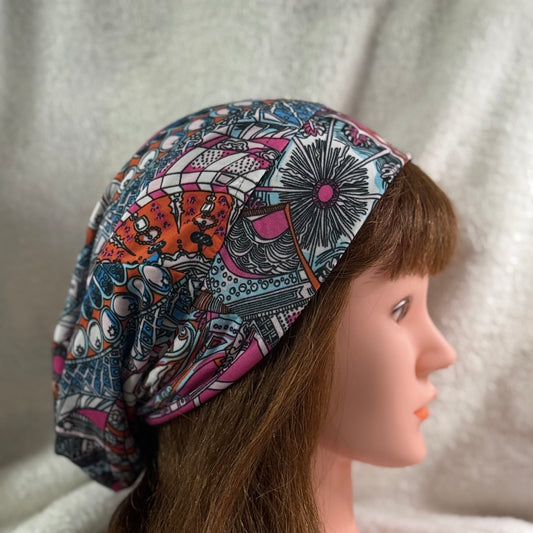 Mandala Mosaic Slouch Beanie – Upcycled Everyday Hat