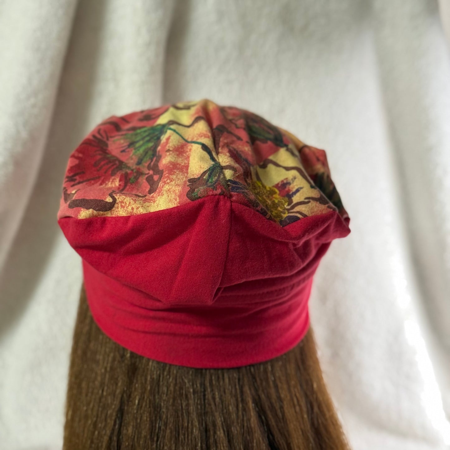 Floral Sunset Lightweight Slouch Beanie – Upcycled Everyday Hat