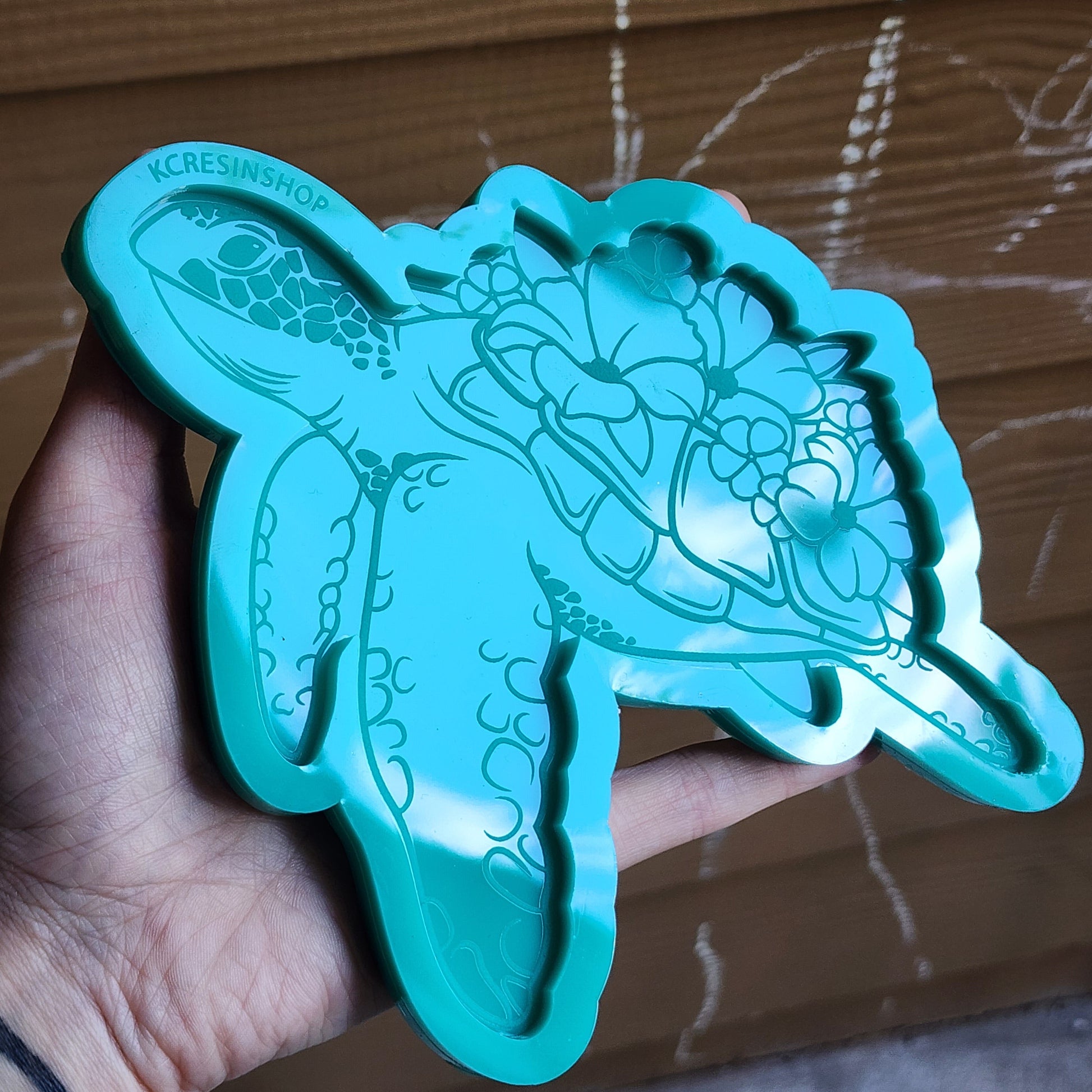 Floral Turtle Flat Mold - Premium  from KCRESINSHOP - Just $25.00! Shop now at KCRESINSHOP