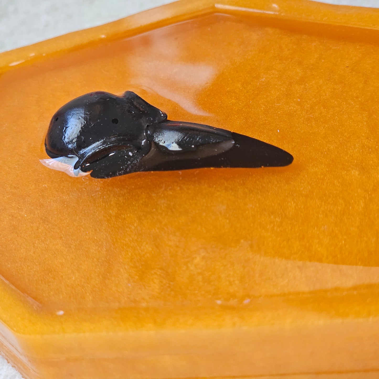 Resin Raven Coffin Decor