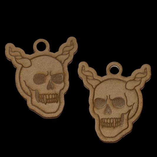 Horned Skull Earrings Acrylic Blanks for Mold Making