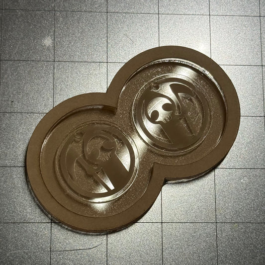 Used Grim Reaper Earrings Acrylic Blank for Mold Making  with Attached Housing