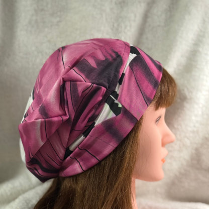 Pink Butterfly Slouch Beanie – Upcycled Everyday Hat