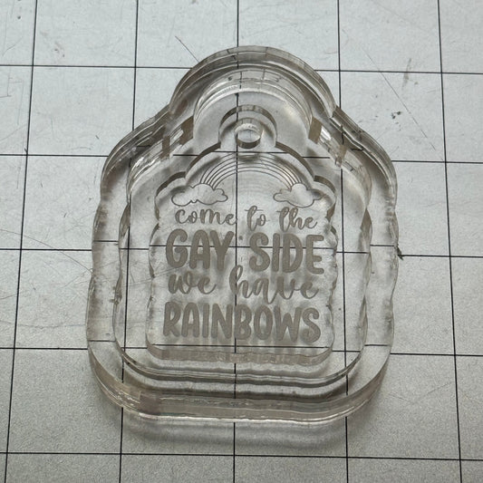 Used Come to the Gay Side Acrylic Blank for Mold Making  with Attached Housing