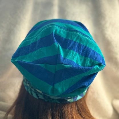 Ocean Patchwork Slouch Beanie – Upcycled Everyday Hat