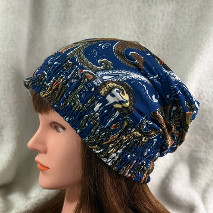 Boho Paisley Slouch Beanie – Upcycled Everyday Hat