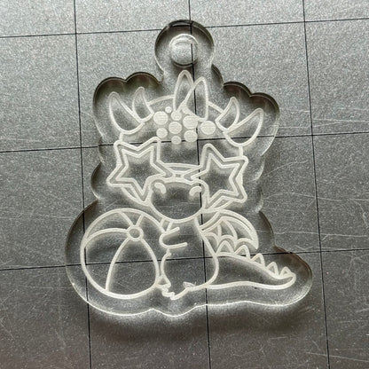 Used Summer Dragon Acrylic Blank for Mold Making