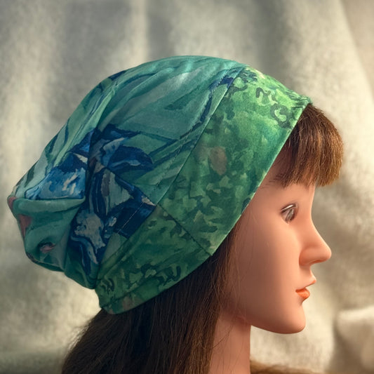 Iris Garden Slouch Beanie – Upcycled Everyday Hat