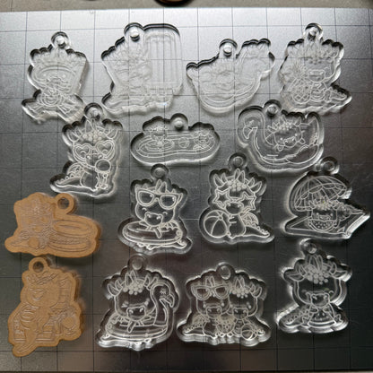 Used Summer Dragon Acrylic Blank for Mold Making