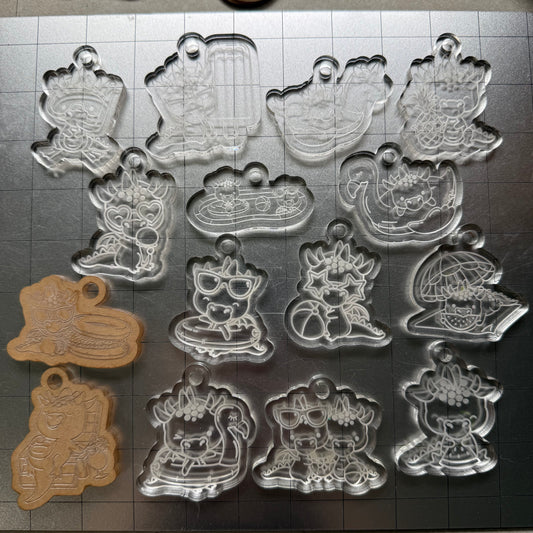 Used Summer Dragon Acrylic Blank for Mold Making