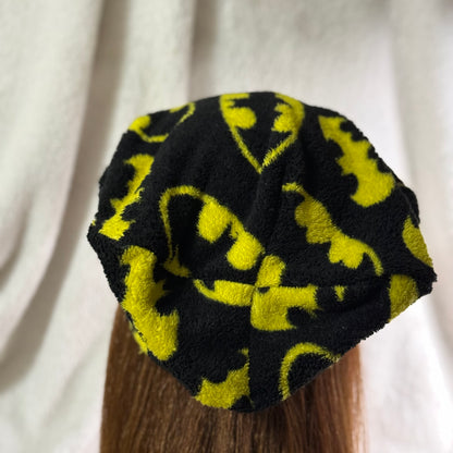 Dark Hero Fleece Slouch Beanie – Upcycled Cozy Winter Hat