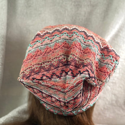 Lace Stripe Slouch Beanie – Upcycled Everyday Hat