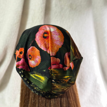Midnight Bloom Lightweight Slouch Beanie – Upcycled Everyday Hat